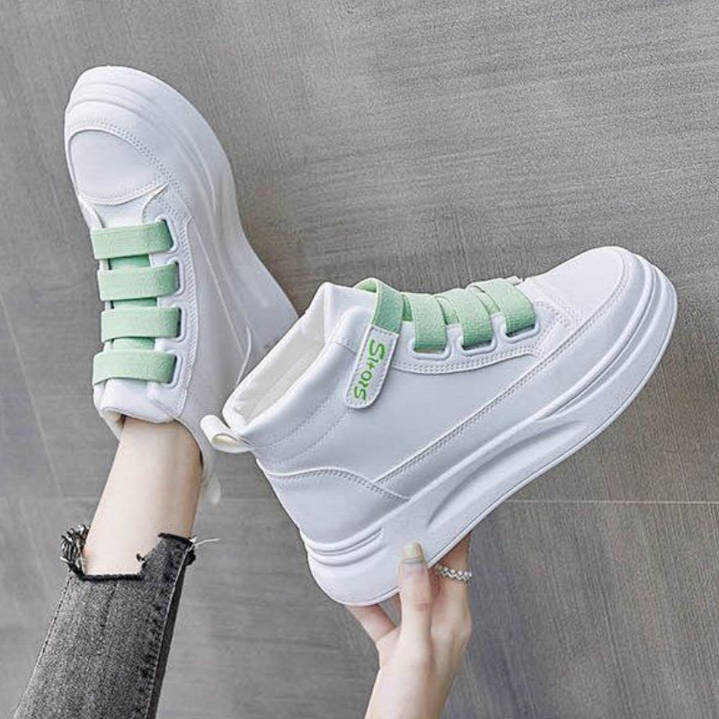 Women Shoes Must Have - Baskets montantes blanches polyvalentes pour femmes,