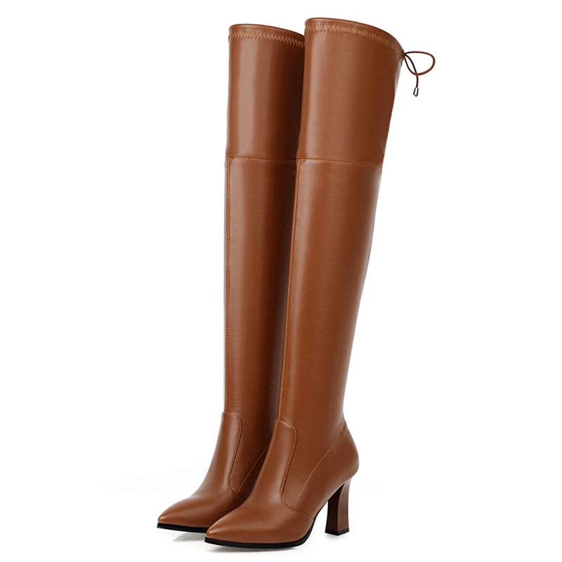 Women'S Shoes Big Feet - Cuissardes élastiques longues pour femmes, chaussures