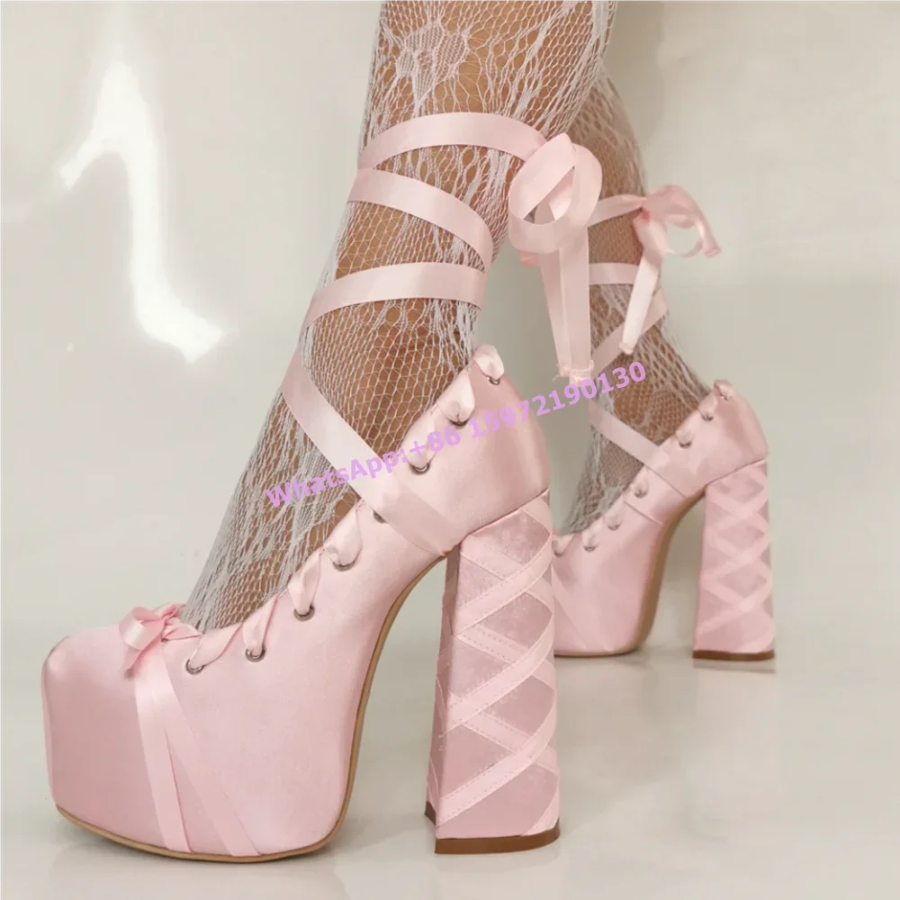 Escarpins à plateforme en ruba - Ribbon Tie Heel avis et prix